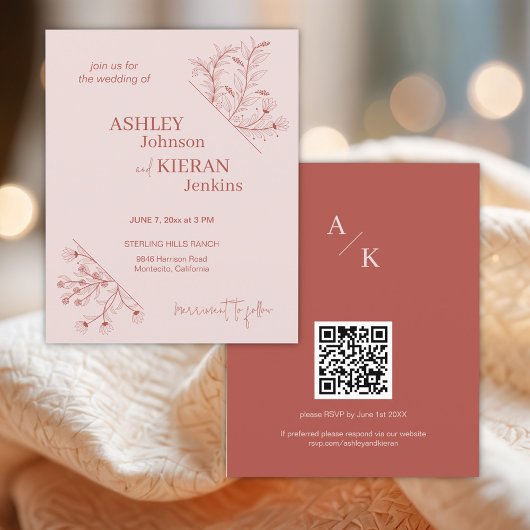 Elegant Floral Boho Hochzeitsbudget Einladung Flyer