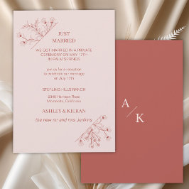 Elegant Floral Boho Just Married Empfang Einladung