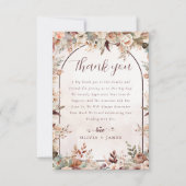 Elegant Floral Boho Wedding Dankeskarte (Vorderseite)