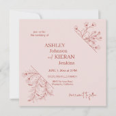 Elegant Floral Boho Wedding Einladung (Vorderseite)