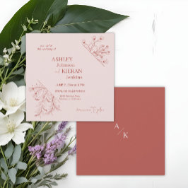 Elegant Floral Boho Wedding Einladung