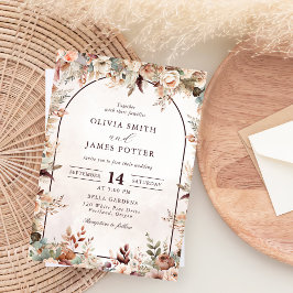 Elegant Floral Boho Wedding Einladung