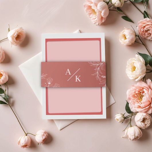 Elegant Floral Boho Wedding Einladungsbanderole