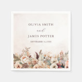 Elegant Floral Boho Wedding Party Napkins Serviette (Vorderseite)