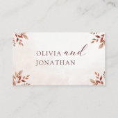 Elegant Floral Boho Wedding Platzkarte (Rückseite)