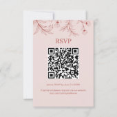 Elegant Floral Boho Wedding QR-Code RSVP Karte (Vorderseite)