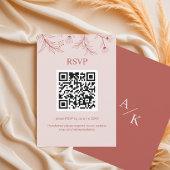 Elegant Floral Boho Wedding QR-Code RSVP Karte