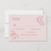 Elegant Floral Boho Wedding RSVP Karte (Vorderseite)