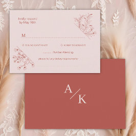 Elegant Floral Boho Wedding RSVP Karte