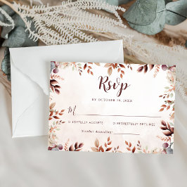 Elegant Floral Boho Wedding RSVP Karte