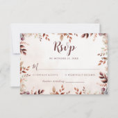 Elegant Floral Boho Wedding RSVP Karte (Vorderseite)