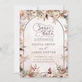 Elegant Floral Boho Wedding Save The Date (Vorderseite)