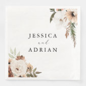 Elegant Floral Boho Wedding Serviette (Vorderseite)