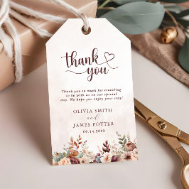 Elegant Floral Boho Wedding Vielen Dank Geschenkanhänger