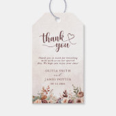 Elegant Floral Boho Wedding Vielen Dank Geschenkanhänger (Vorderseite)