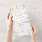 Elegant Floral Boho Wildblumen Wedding RSVP All In One Einladung (Abreißen)
