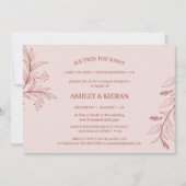 Elegant floral Boho Wir tippen den Knoten Empfang Einladung (Vorderseite)