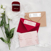 Elegant floral Boho Wir tippen den Knoten Empfang Einladung