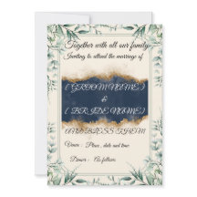 Elegant Floral Border Wedding Invitation Card | 