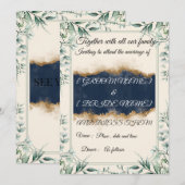 Elegant Floral Border Wedding Invitation Card |  Einladung (Vorne/Hinten)