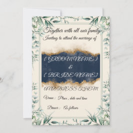 Elegant Floral Border Wedding Invitation Card |  Einladung