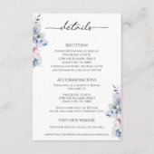 Elegant Floral Botanical Reception Details Card Begleitkarte (Vorderseite)