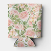 Elegant Floral Botanical Rose Pink Wedding Dosenkühler (Vorderseite)