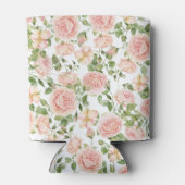 Elegant Floral Botanical Rose Pink Wedding Dosenkühler (Rückseite)