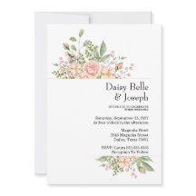 Elegant Floral Botanical Rose Pink Wedding