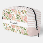 Elegant Floral Botanical Rose Pink Wedding Pouch Waschbeutel (Rechte Ecke)