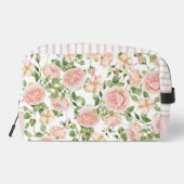 Elegant Floral Botanical Rose Pink Wedding Pouch Waschbeutel (Rückseite)