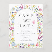 Elegant Floral Botanical Rustic Save the Date Postkarte (Vorderseite)