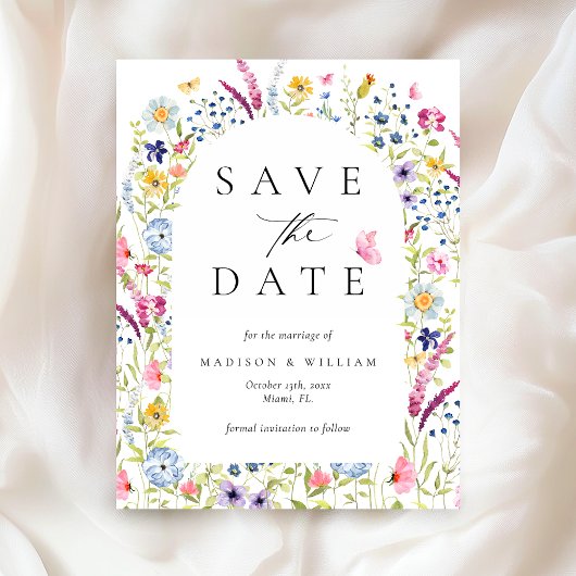 Elegant Floral Botanical Rustic Save the Date Postkarte