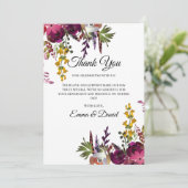 Elegant Floral Bouquet Dankeskarte (Stehend Vorderseite)