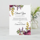 Elegant Floral Bouquet Dankeskarte (Stehend Vorderseite)
