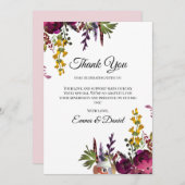 Elegant Floral Bouquet Dankeskarte (Vorne/Hinten)