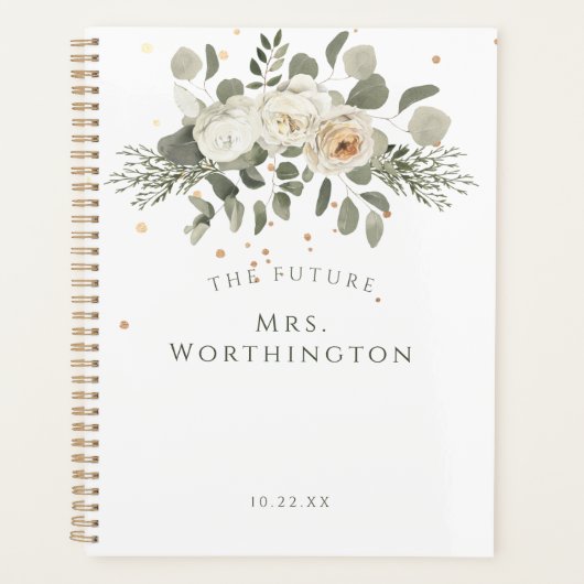 Elegant Floral Bouquet Die Zukunft Frau Wedding Planer (Vorderseite)