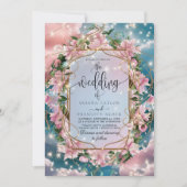 Elegant Floral Bouquet Rosy Wedding Einladung (Vorderseite)