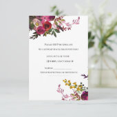 Elegant Floral Bouquet RSVP Karte (Stehend Vorderseite)
