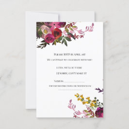 Elegant Floral Bouquet RSVP Karte