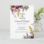 Elegant Floral Bouquet Save The Date (Stehend Vorderseite)