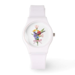 Elegant Floral Bouquet Watch Armbanduhr