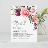 Elegant Floral Bridal Brunch Einladung (Stehend Vorderseite)