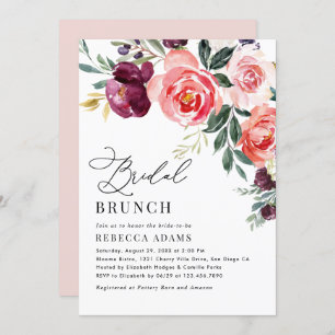 Elegant Floral Bridal Brunch Einladung