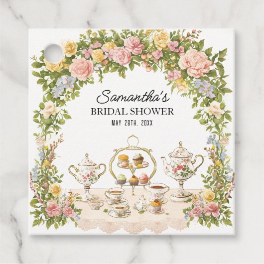 Elegant Floral Bridal Party Geschenk Geschenkanhänger (Vorderseite)