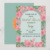 Elegant Floral Bridal Shower Invitation Einladung (Vorne/Hinten)