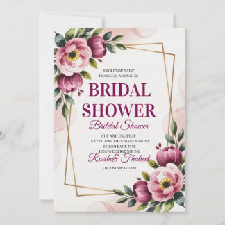 Elegant Floral Bridal Shower Invitation Einladung
