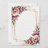 Elegant Floral Bridal Shower Invitation Einladung (Rückseite)
