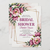 Elegant Floral Bridal Shower Invitation Einladung (Vorne/Hinten)