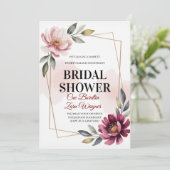 Elegant Floral Bridal Shower Invitation | Modern  Einladung (Stehend Vorderseite)